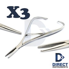 3Pcs Orthodontic Slim Line Mathieu Needle Holder Forceps Ligature Narrow Pliers