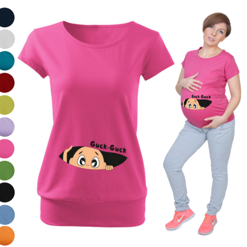 Umstandstop Schwangerschaft GUCK GUCK JUNGE T-Shirt Umstandsshirt Blusen  - Bild 1 von 11
