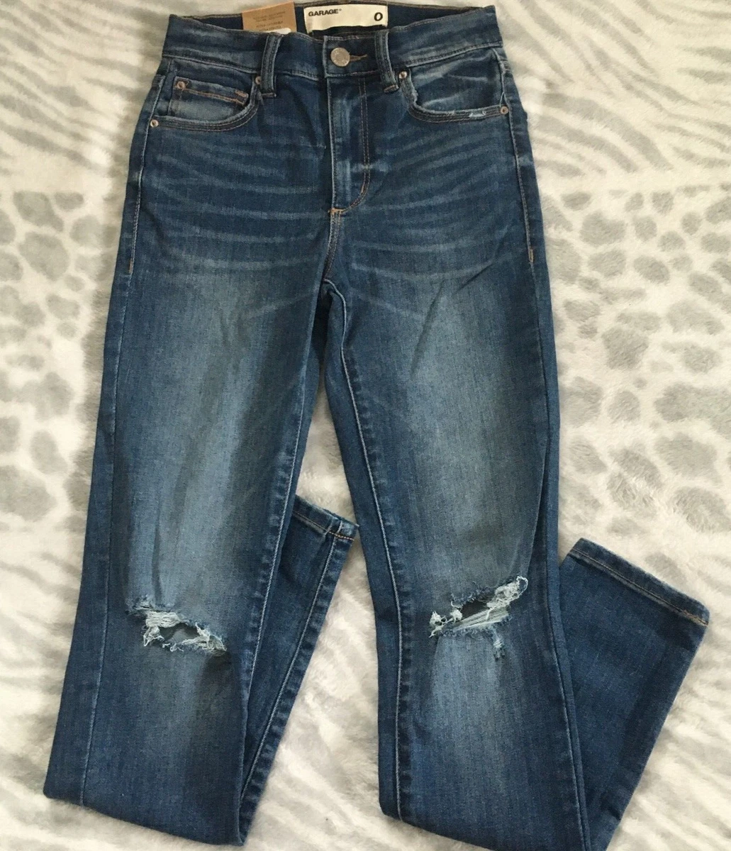 Garage Taille Haute Denim High Rise Jeggings Jeans Distressed