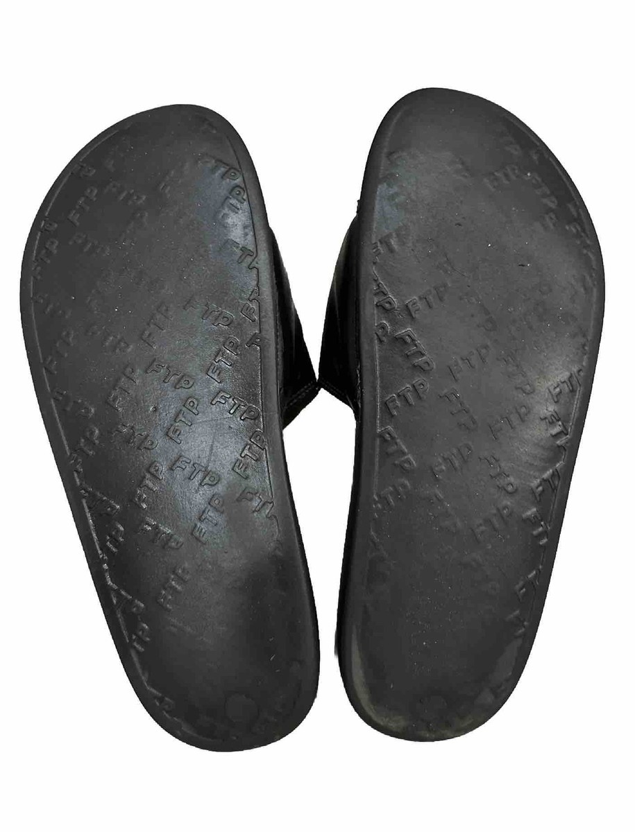 靴 FTP Reflective Logo Slides Black FTP f uckthepopulation Signature Logo Slides Black Size 8 | eBay