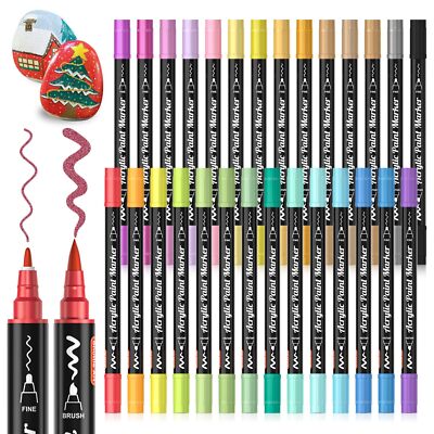 Shuttle Art Acrylstifte für Steine wasserfest, 28 Metallic Acrylstifte wasser...
