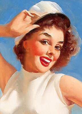 Surprising Catch 1952 Vintage Style Elvgren Pin-Up Girl Fishing Poster -  16x20