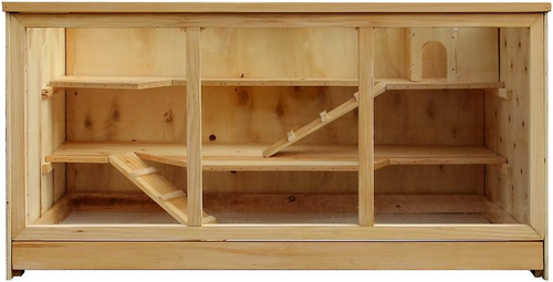 Gabbia XXL per criceti e roditori, in legno e plexiglas, con tetto apribile - Foto 4 di 6