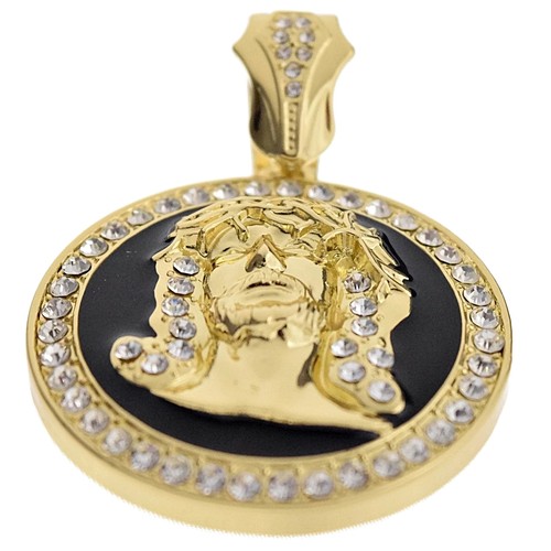 Jesus Medallion Pendant Gold Tone 