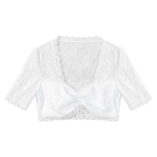 Sexy Womens See-Through Short Sleeve V Neck Crop Top Knot Front Shirts Clubwear - Picture 20 of 46