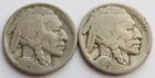 1917-D + 1918-S Buffalo Nickels, Two Better Date 5C coins