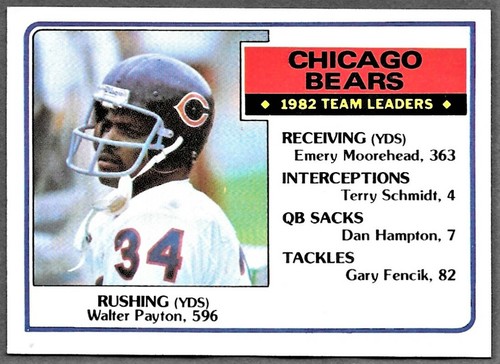 1983 Topps #28 Walter Payton HOF Team Leaders EX
