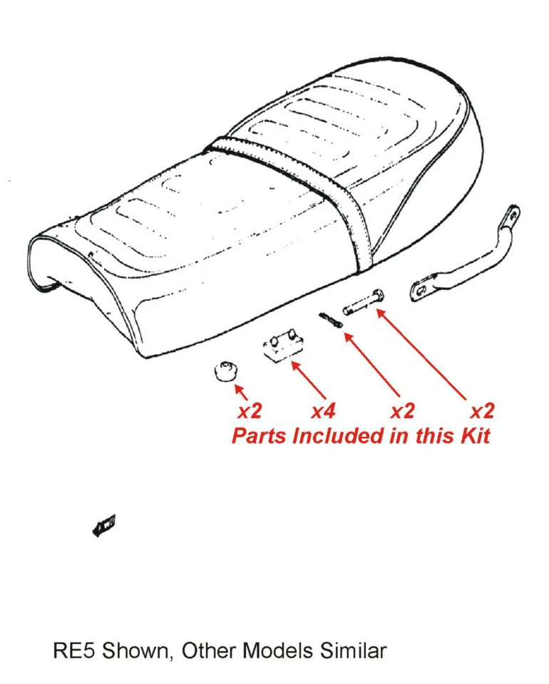 New Seat Rubber Mount Kit with Pins Genuine Suzuki OEM Saddle Bumpers Notes #G52 - Image 3 of 3