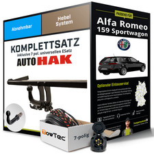 Anhängerkupplung abnehmbar für ALFA ROMEO 159 Sportwagon +E-Satz NEU