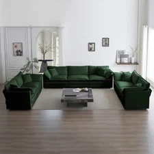 3 Piece Sofa Set Oversized Sofa Comfy Sofa Couch, 2 Pieces of 2 Seater and 1 Pie