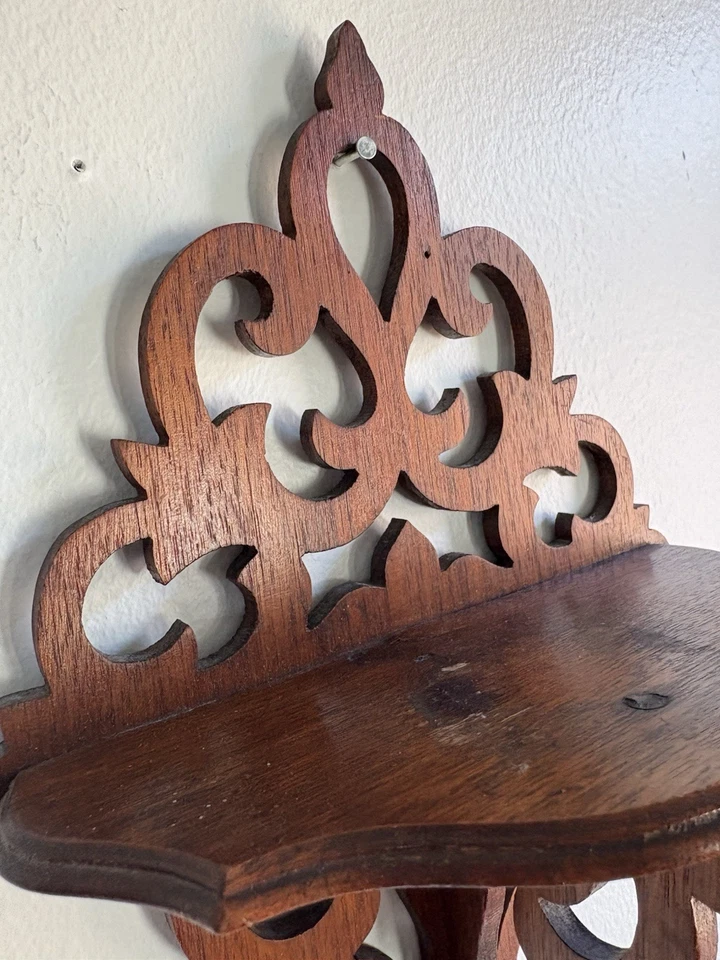 Vintage Wood Wall Victorian Butler Fretwork Gothic Antique Ornate Scrollwork 10” - Image 3 of 4