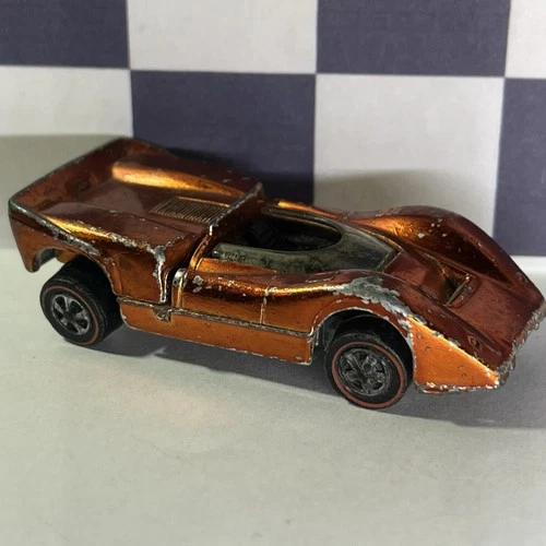 1969 MCLAREN M6A Redline Hot Wheels Rose Red Diecast Original Survivor Racecar