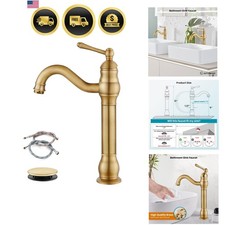 Vessel Sink Faucet 360 Swivel Spout Single Handle Tall Bathroom Faucet 1 Hol...