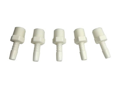 1/4 Barb X 1/4 NPT Male Threaded Adapter Fitting White Nylon Qty 5 MADE IN USA