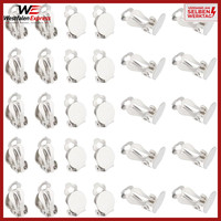 Clip Ohrringe Edelstahl Rund Flach 50Pcs Ohrclips Damen Ohne OhrlöCher Schmuck
