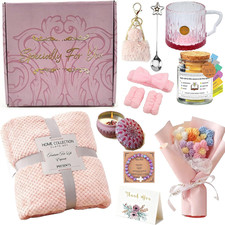 Birthday Gifts Set for Women Luxury Pink Spa  Self Care Gift Boxed Set with Coz
