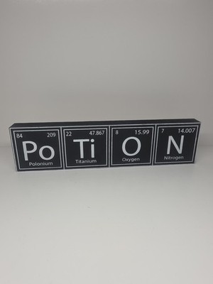 Halloween Potion Wood Block Home Decor periodic table of elements