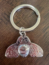 Patron Tequila Silver Metal Bee Keychain - New in Package