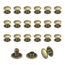 120 Set Leather Rivets 8mm Double Cap Rivets 6mm Height Tubular Studs Bronze