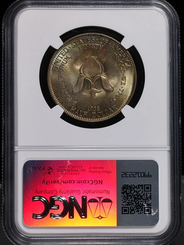 1938 New Rochelle Commem Half Dollar CAC Sticker NGC MS67 Toning - Image 4 of 4