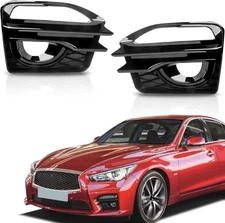 PartsFlow For 2014 2015 2016 2017 Infiniti Q50 Sport Front Black Pair 