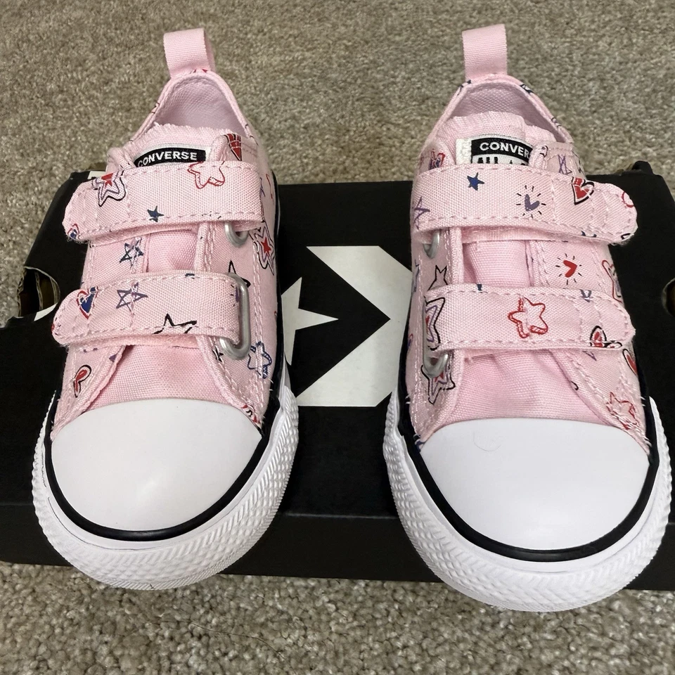 Converse Infants Chuck Taylor All Star Easy-On Doodles Rosa Esmerilado/Rojo/Mi Mermelada Foto 3 de 4