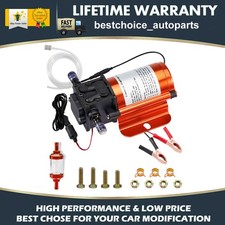 12V 120GPH Electric Fuel Transfer Pump Kit For Gas Diesel w/ Hose Clips Cables