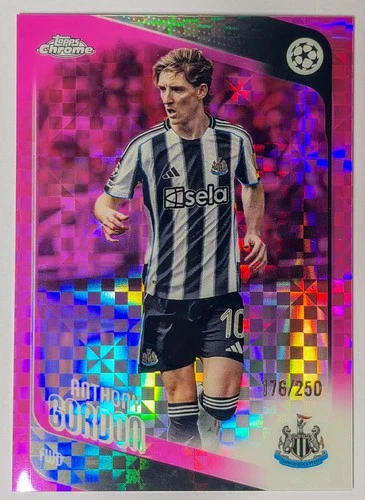 Anthony Gordon 2025-26 Topps Chrome PINK X-FRACTOR /250 England Newcastle