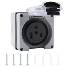 50 Amp NEMA 6-50R Weatherproof Outdoor Power Outlet Box, ETL Listed