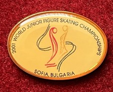 World Junior FIGURE SKATING Championships Sofia 2001, Soft Enamel Lapel Pin.