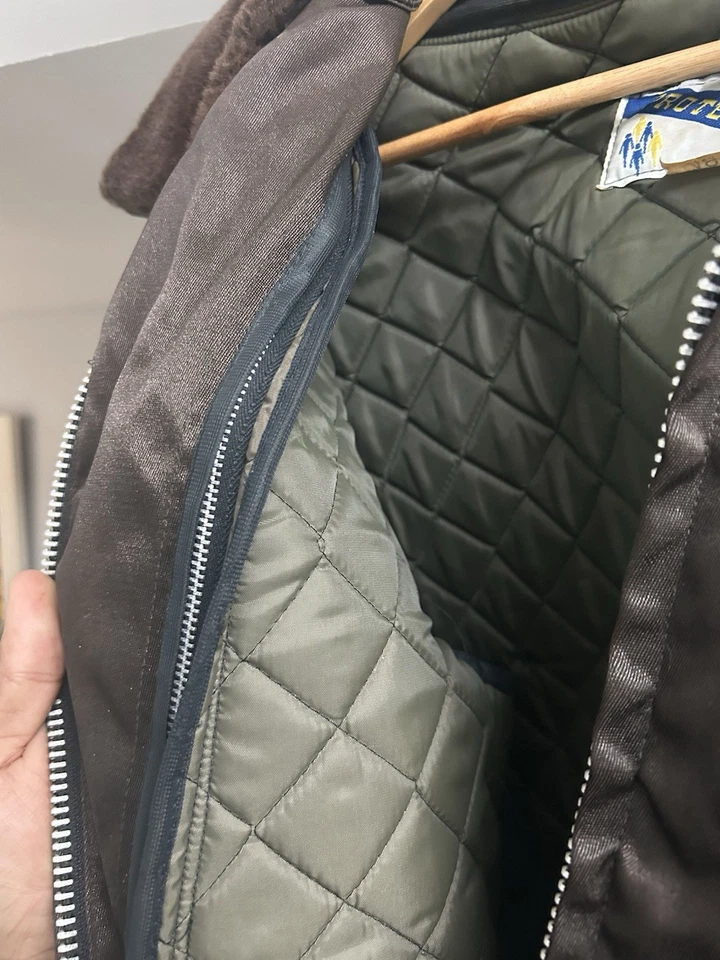 True Vintage Protector Police Bomber Jacket Size 48R Faux Fur Collar USA Made - Image 4 of 4