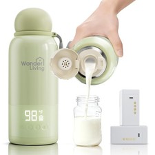 Portable Bottle Warmer for Travel, Double Leakproof, Heating Milk  Green