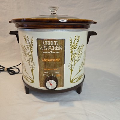 Vintage Hamilton Beach Crock Watcher 4 Qt Slow Cooker 415-1 Herbs Tested Works