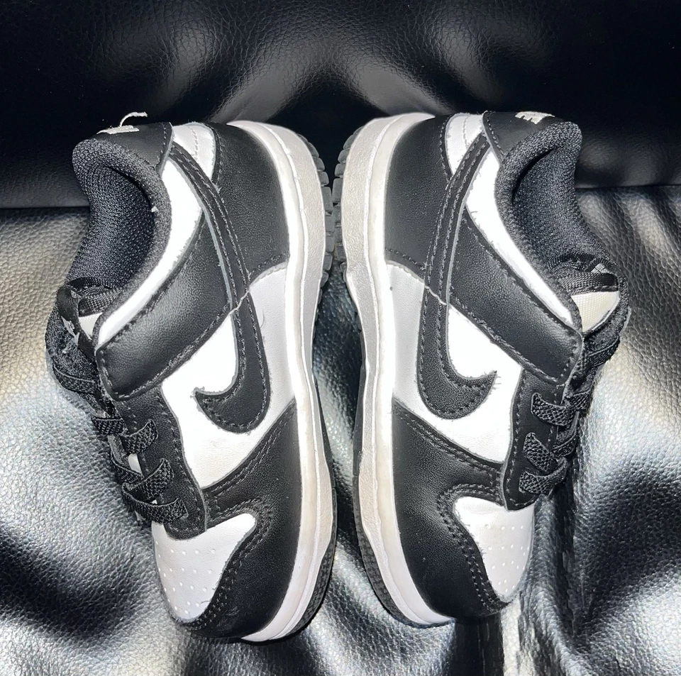 Nike Dunk Low TD Toddler Baby Panda Black White CW1589-100 Size 7c - Image 4 of 4