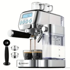 Amzchef Espresso Machine With LCD Display, 20-bar Cappuccino Machine With Automa