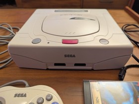Sega Saturn White Console (JP) w/ Cables And In The Hunt (JP). Please Read Desc