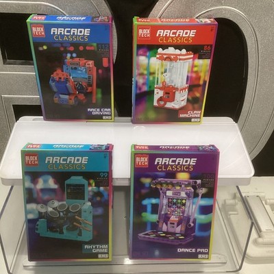 BLOCK TECH ARCADE CLASSICS  - Complete Set Of 4 Arcade Machines 86-112 PCS NIB