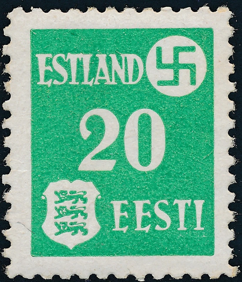 德国邮票 Estland Mi 1-3 Sc N3-5 二战 1941 年战争占领 EESTI 爱沙尼亚全新邮票 — 第 3/4 张图片