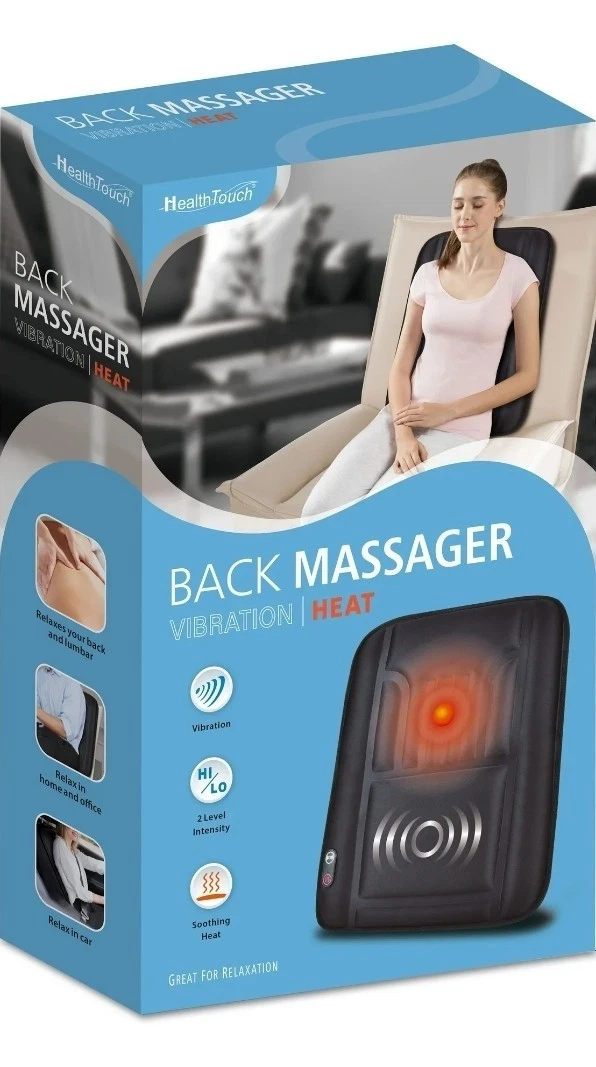 health touch back massager vibration + heat Health Touch Massage Seat Topper with Heat, Vibration Massager, Back,  Lumbar and Thigh Relaxation main image 1
