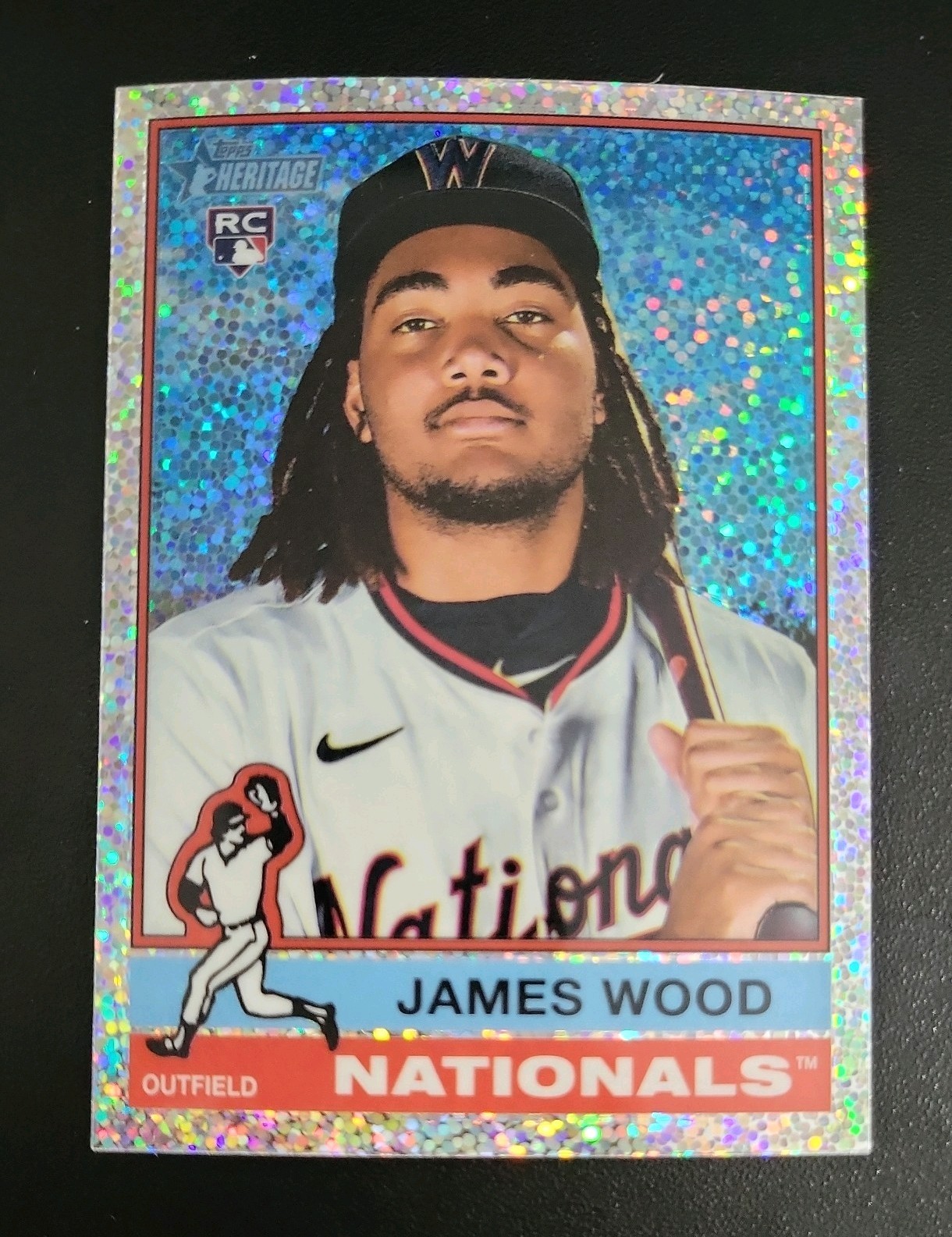 2025 Topps Heritage - James Wood #231 Chrome Silver Sparkle Refractor (RC)