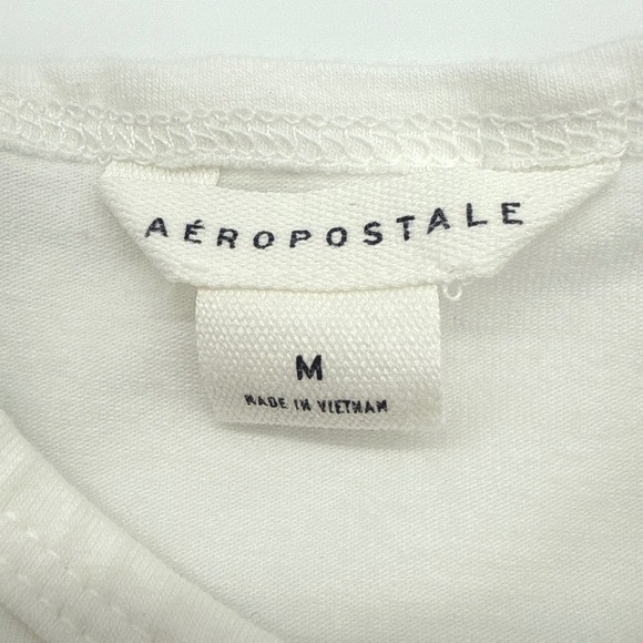 Aeropostale Corset Tank Top White Mesh Trim Sleeveless Top Festival Party Y2k M