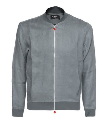 NWT KITON BOMBER JACKET SHIRT Pahoa grey linen extra-luxury Napoli Italy 48