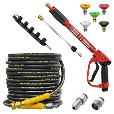 #ad 5000PSI Pressure Washer Gun and Hose Kit 50FT Kink Resistant Steel Braided P... $146.45