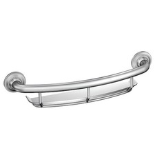 Moen LR2356DCH 16" Screw-in Curved Shower Bathroom Grab Bar With Shelf - Chrome