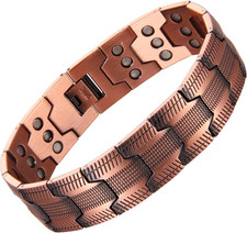 3X Copper Bracelet for Men Triple Ultra Strength Magnets, Masculine Design Pure