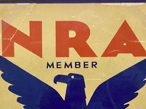 Vintage 1930er NRA Mitglied National Recovery Administration Poster Schild FDR gerahmt - Bild 5 von 6