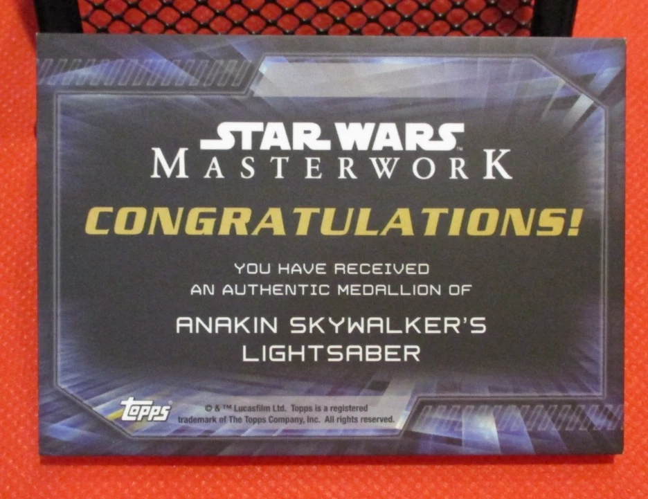 2015 Star Wars Masterwork Medallion Silver Obi Wan Anakin's Lightsaber 38/50 - Image 2 of 2