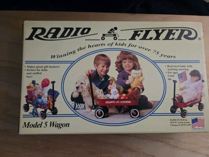 Radio Flyer Model 5 Little Red Steel Wagon Kit 1995 New In Box 18" 