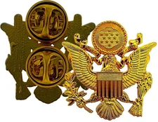 U.S Military Army Officer's Hat Lapel Pin Gold Plated Cap Badge insignia 1"