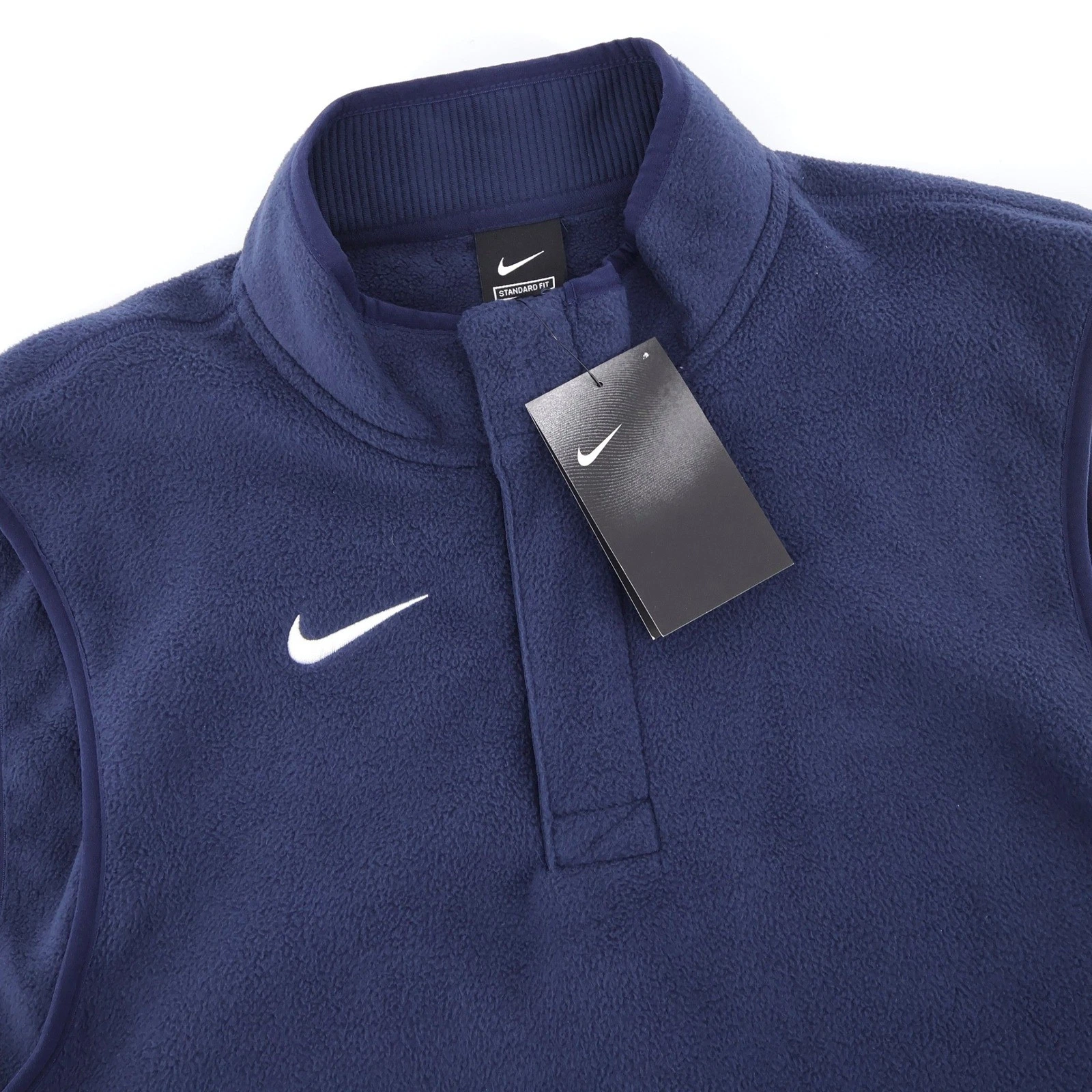 NEW Nike Academy Fleece Quarter Snap Vest Navy Blue Mens Medium Mock Neck
